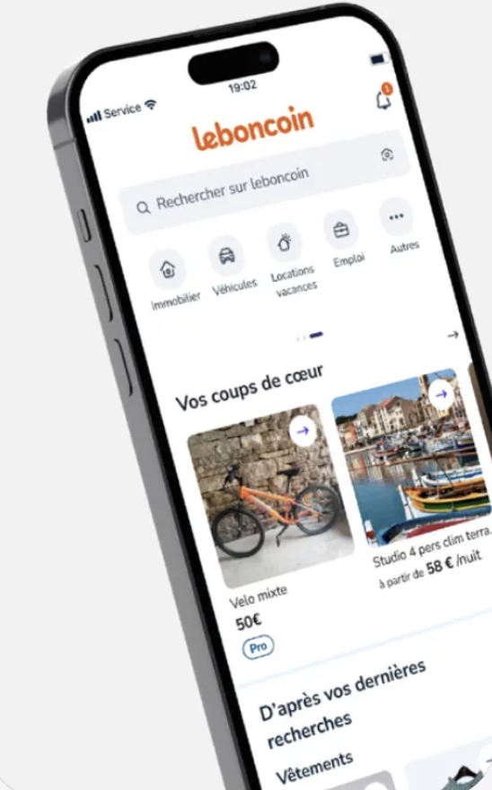 leboncoin mobile listing with Paiement sécurisé and Réserver